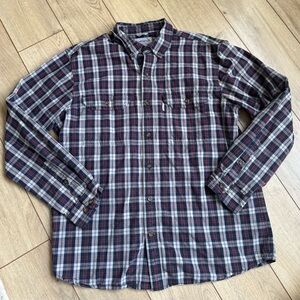 Carhartt Red and Blue Plaid Casual Shirt 100% cotton